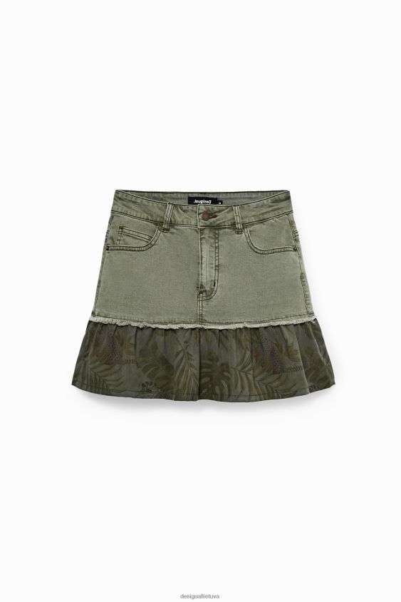 Desigual moterys plaukuotas kratinys džinsinis mini sijonas apranga S606BV1131