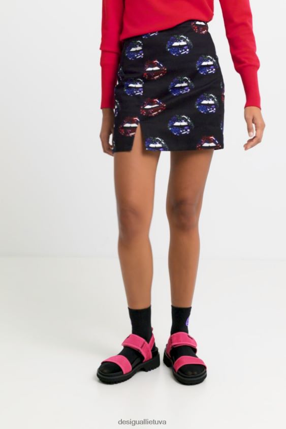 Desigual moterys plonų lūpų mini sijonas apranga S606BV1087