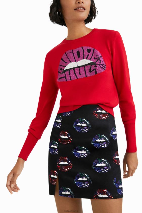 Desigual moterys plonų lūpų mini sijonas apranga S606BV1087