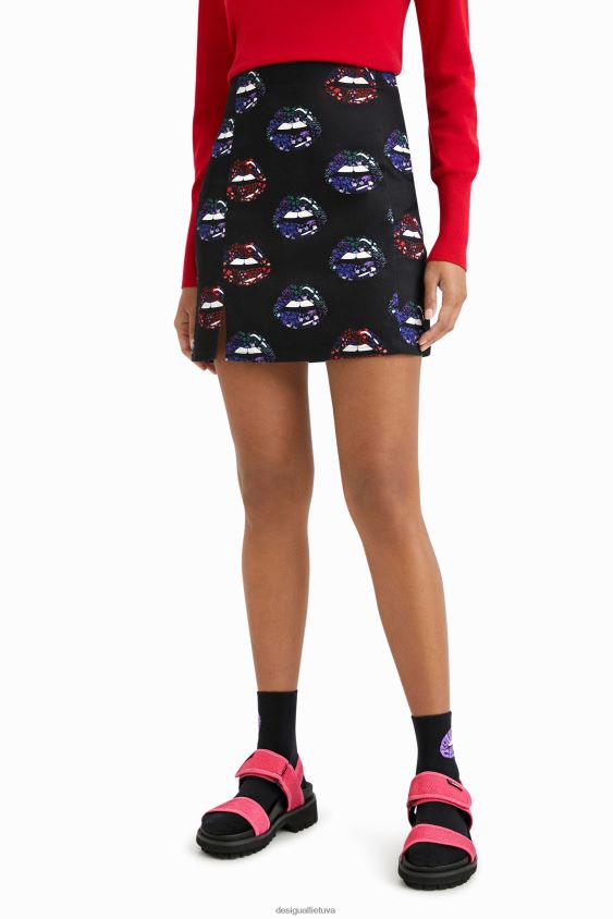 Desigual moterys plonų lūpų mini sijonas apranga S606BV1087