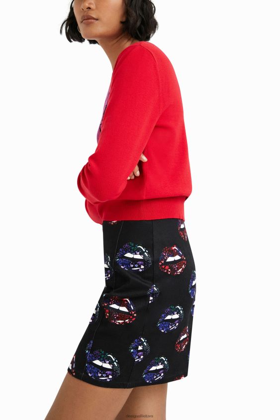 Desigual moterys plonų lūpų mini sijonas apranga S606BV1087
