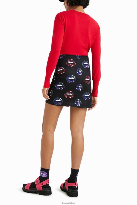 Desigual moterys plonų lūpų mini sijonas apranga S606BV1087