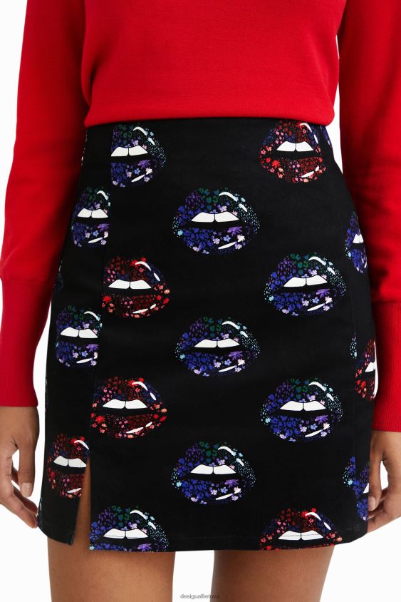 Desigual moterys plonų lūpų mini sijonas apranga S606BV1087