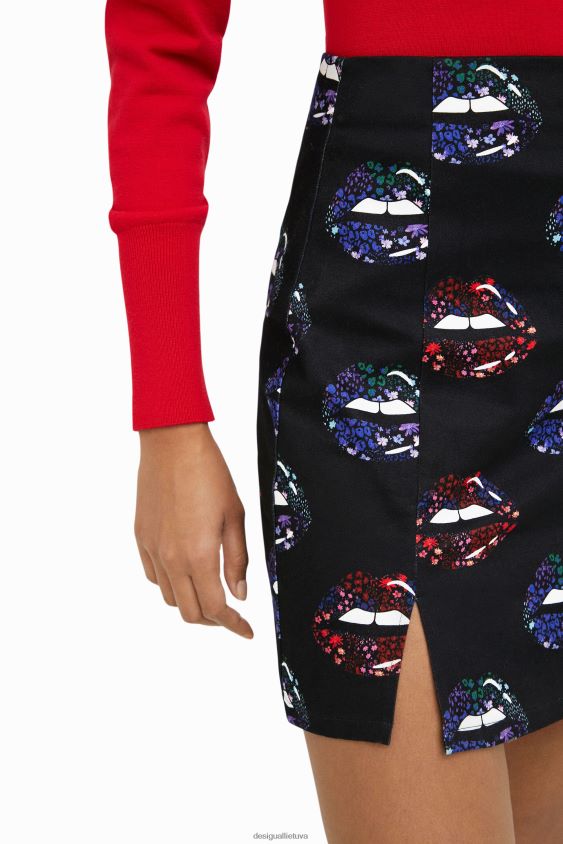 Desigual moterys plonų lūpų mini sijonas apranga S606BV1087