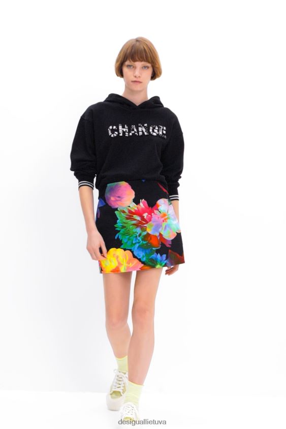 Desigual moterys plonas gėlėtas mini sijonas apranga S606BV1005