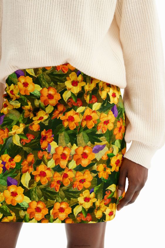 Desigual moterys plonas gėlėtas mini sijonas apranga S606BV203
