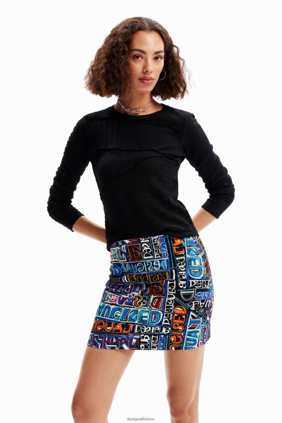 Desigual moterys plonas meniškas sijonas su logotipu apranga S606BV739