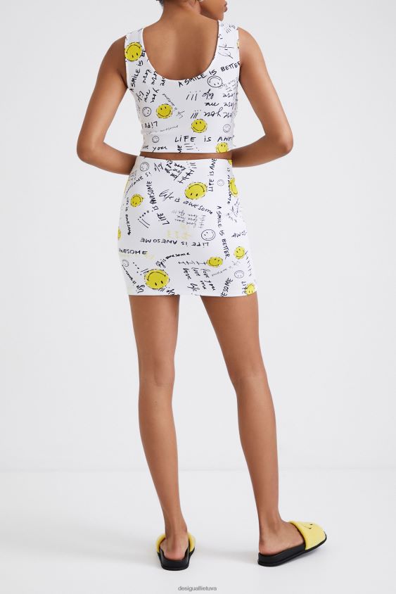 Desigual moterys plonas mini sijonas su šypsena apranga S606BV459