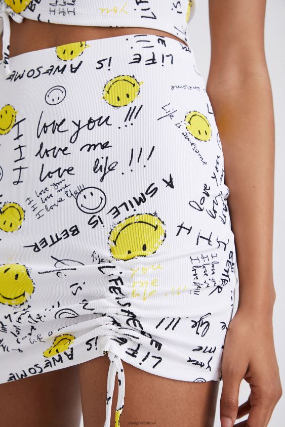 Desigual moterys plonas mini sijonas su šypsena apranga S606BV459