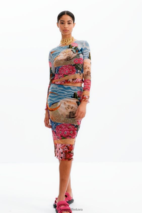 Desigual moterys plonas tiulio midi sijonas apranga S606BV304