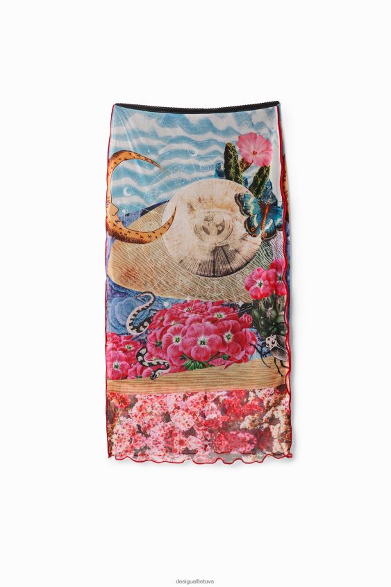 Desigual moterys plonas tiulio midi sijonas apranga S606BV304