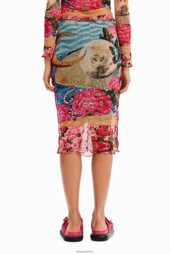 Desigual moterys plonas tiulio midi sijonas apranga S606BV304