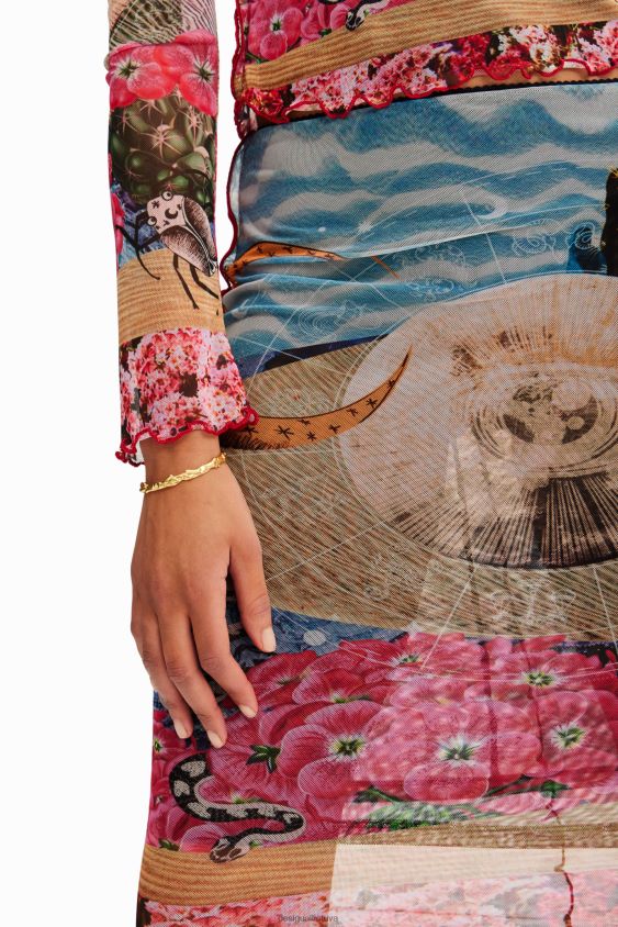 Desigual moterys plonas tiulio midi sijonas apranga S606BV304