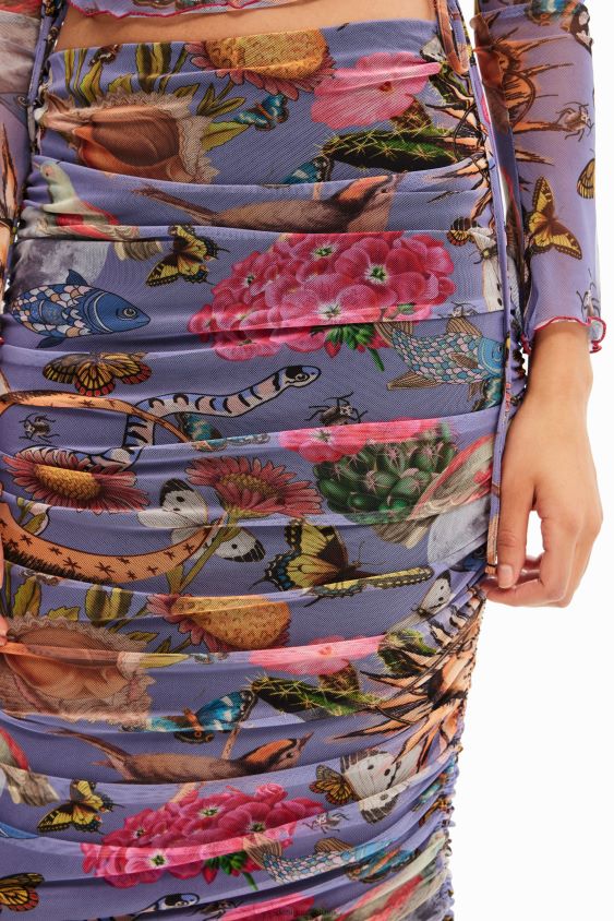 Desigual moterys plonas tiulio midi sijonas apranga S606BV485