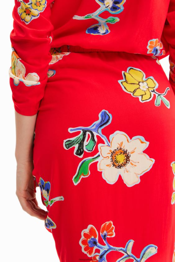Desigual moterys surinktas midi sijonas apranga S606BV761