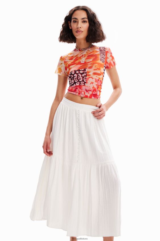 Desigual moterys tekstūruotas midi sijonas apranga S606BV859