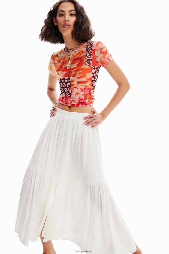 Desigual moterys tekstūruotas midi sijonas apranga S606BV859