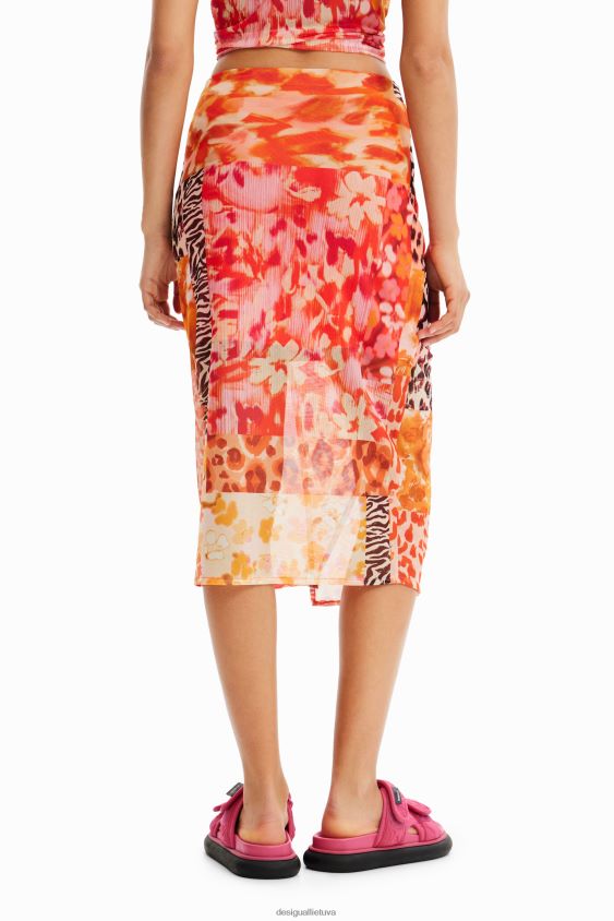 Desigual moterys tiulio kratinys midi sijonas apranga S606BV479