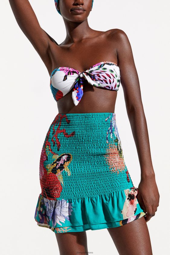 Desigual moterys tvarus koralinis mini sijonas apranga S606BV635