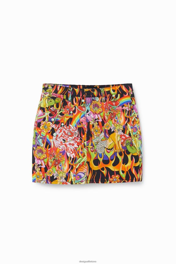 Desigual moterys vaivorykštinis trumpas sijonas apranga S606BV1118