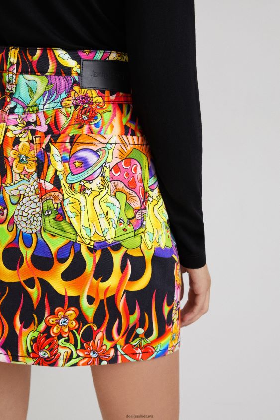 Desigual moterys vaivorykštinis trumpas sijonas apranga S606BV1118