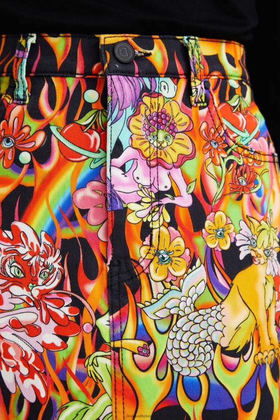 Desigual moterys vaivorykštinis trumpas sijonas apranga S606BV1118