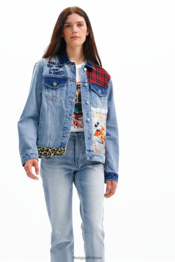 Desigual moterys Mikio peliuko džinsinis sunkvežimio striukė apranga S606BV159