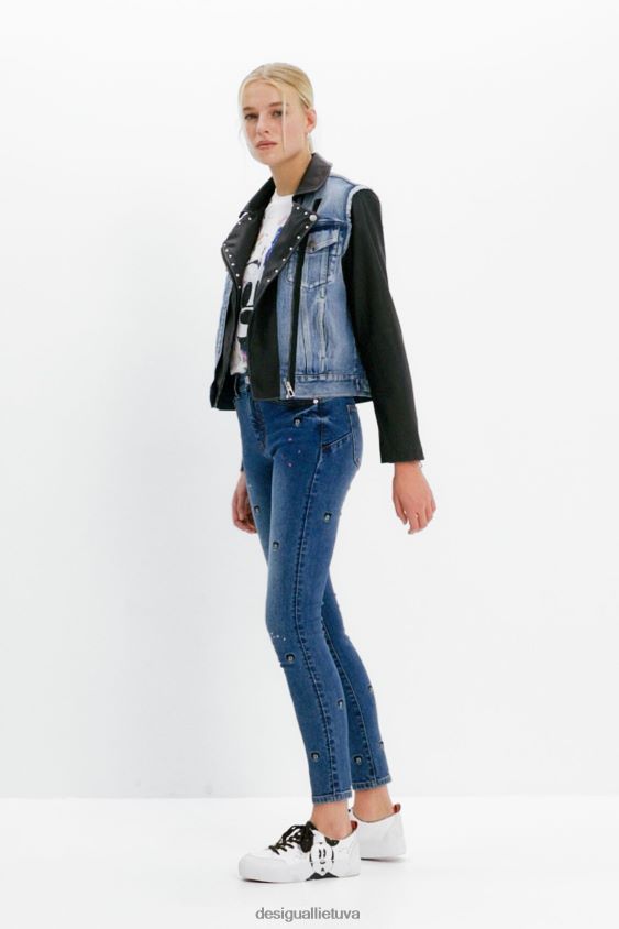 Desigual moterys Mikio peliuko hibridinė džinsinė striukė apranga S606BV371