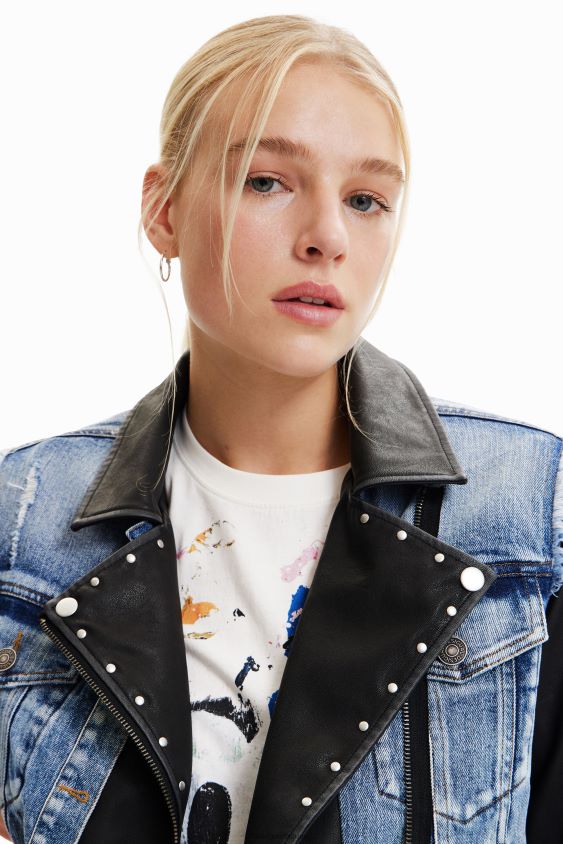 Desigual moterys Mikio peliuko hibridinė džinsinė striukė apranga S606BV371