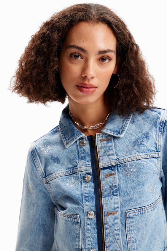 Desigual moterys akys džinsinio sunkvežimio striukė apranga S606BV427