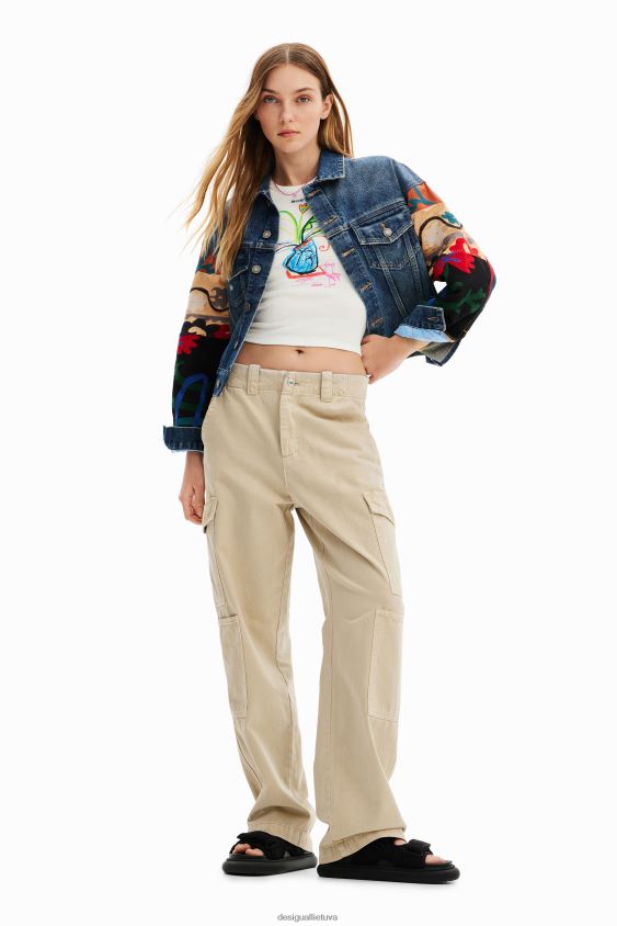 Desigual moterys etninio džinsinio sunkvežimio striukė apranga S606BV289