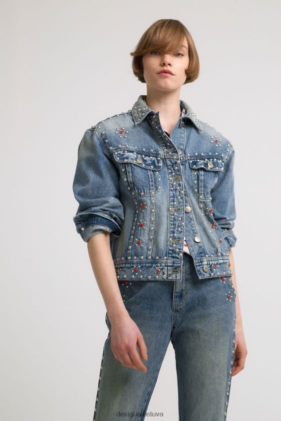 Desigual moterys johnson hartig dygliuota džinsinė striukė apranga S606BV1065