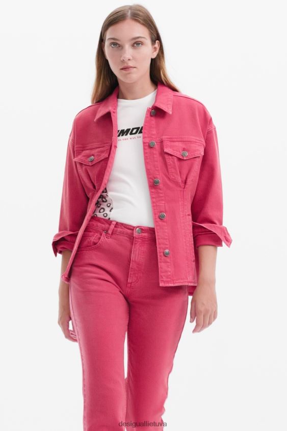 Desigual moterys klostuota džinsinė sunkvežimio striukė apranga S606BV90