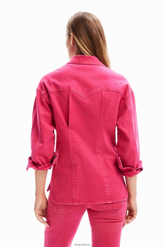 Desigual moterys klostuota džinsinė sunkvežimio striukė apranga S606BV90