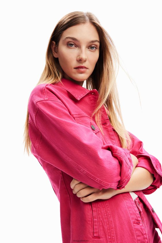 Desigual moterys klostuota džinsinė sunkvežimio striukė apranga S606BV90