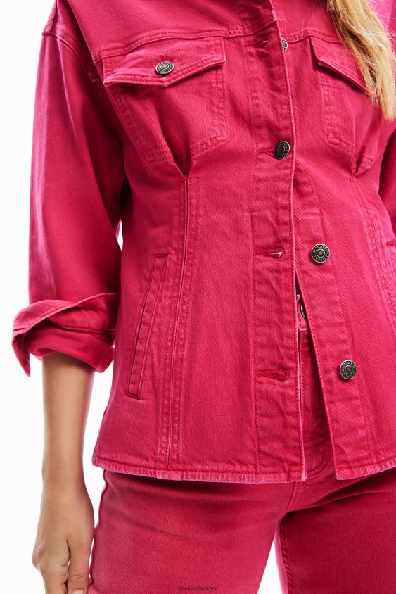 Desigual moterys klostuota džinsinė sunkvežimio striukė apranga S606BV90