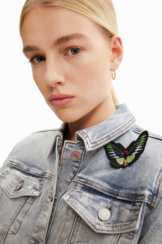 Desigual moterys metalinė džinsinė sunkvežimio striukė apranga S606BV865