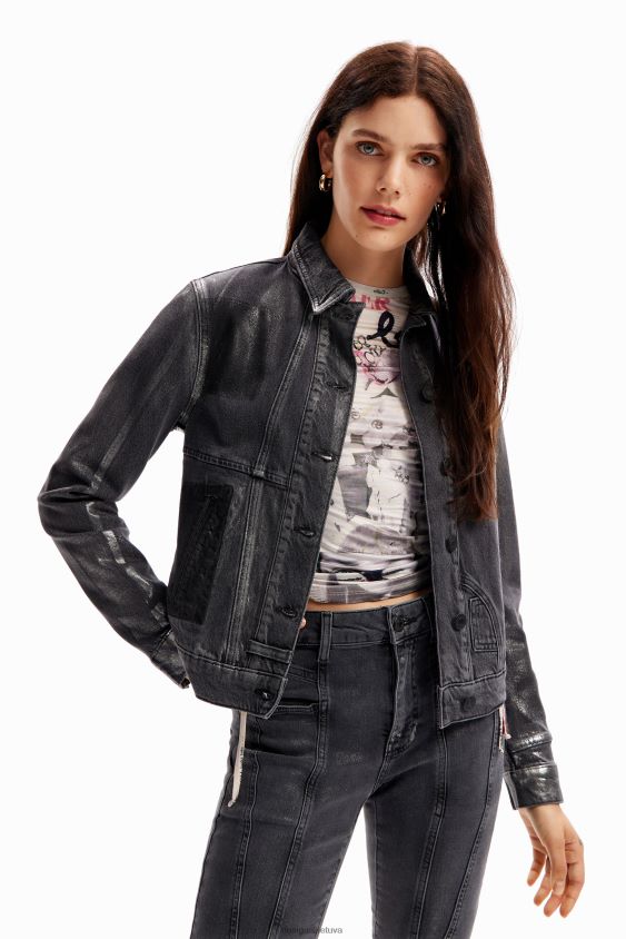 Desigual moterys metalinė džinsinė sunkvežimio striukė apranga S606BV897