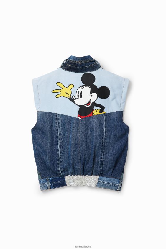 Desigual moterys mickey mouse icon džinsinė liemenė - balta apranga S606BV975