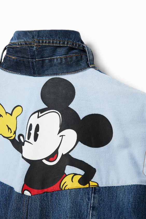 Desigual moterys mickey mouse icon džinsinė liemenė - balta apranga S606BV975