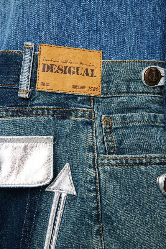 Desigual moterys mickey mouse icon džinsinė liemenė - balta apranga S606BV975