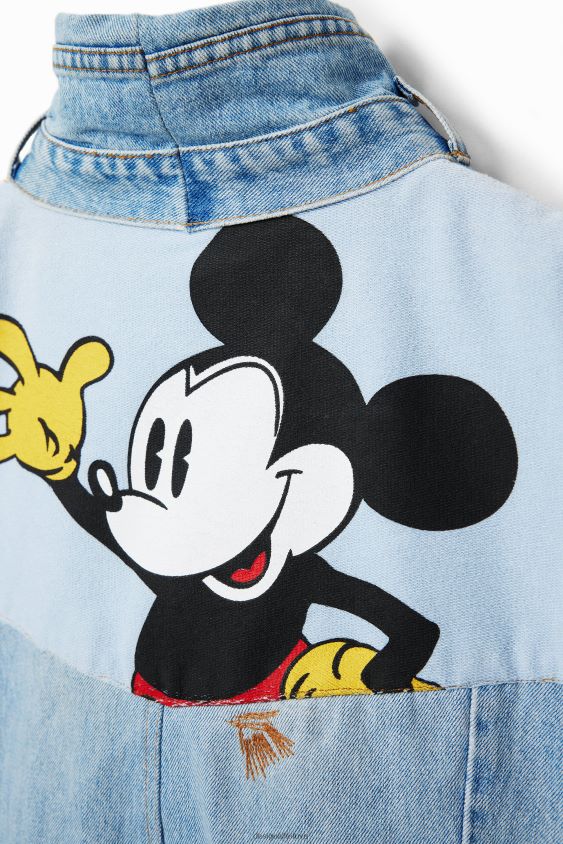 Desigual moterys mickey mouse icon džinsinė liemenė - juoda apranga S606BV976