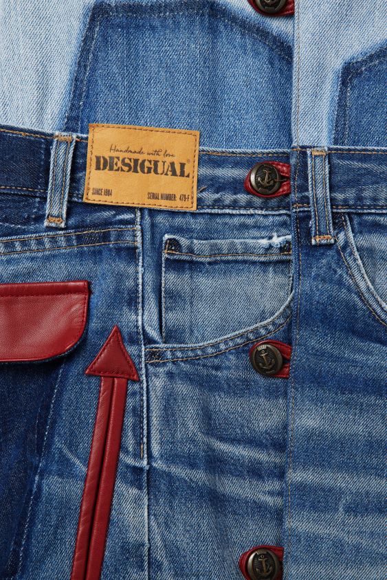 Desigual moterys mickey mouse icon džinsinė liemenė - raudona apranga S606BV977