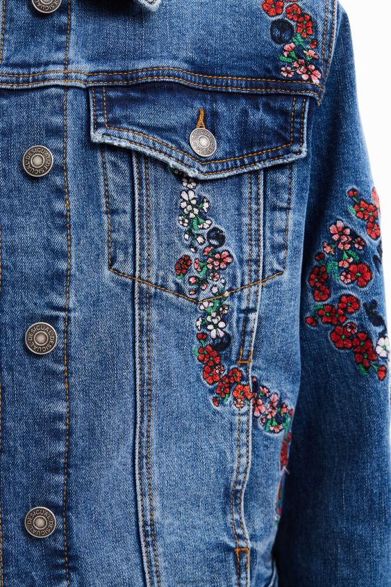 Desigual moterys siuvinėta džinsinė sunkvežimio striukė apranga S606BV211