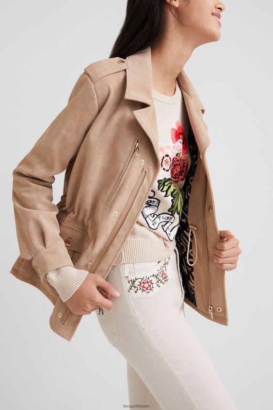 Desigual moterys tiesaus kirpimo švarkas su kišenėmis apranga S606BV1076