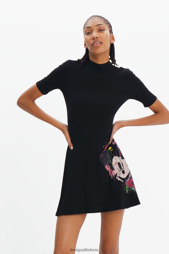 Desigual moterys Disnėjaus peliuko Mikio trumpa čiuožėjo suknelė apranga S606BV419