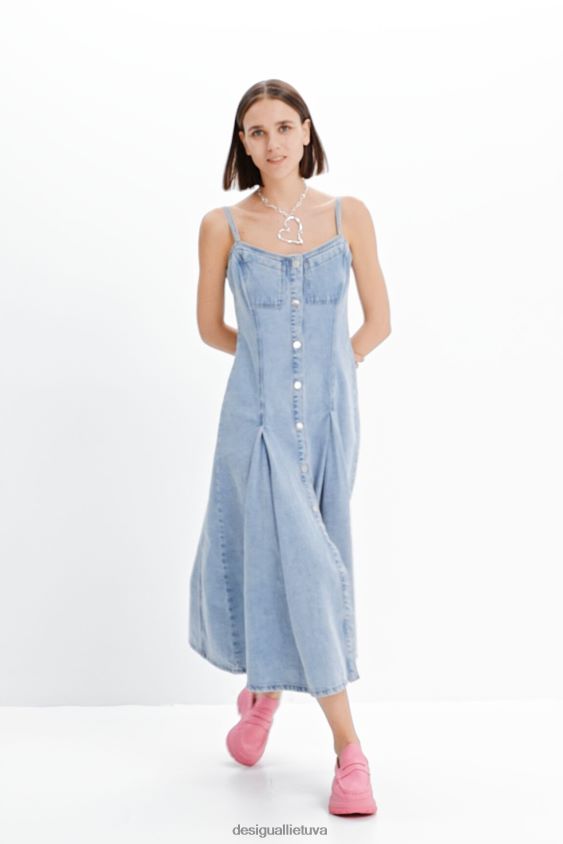 Desigual moterys Maitrepierre plona džinsinė midi suknelė apranga S606BV965