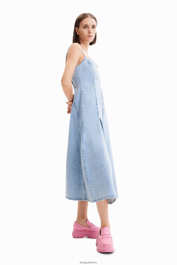 Desigual moterys Maitrepierre plona džinsinė midi suknelė apranga S606BV965