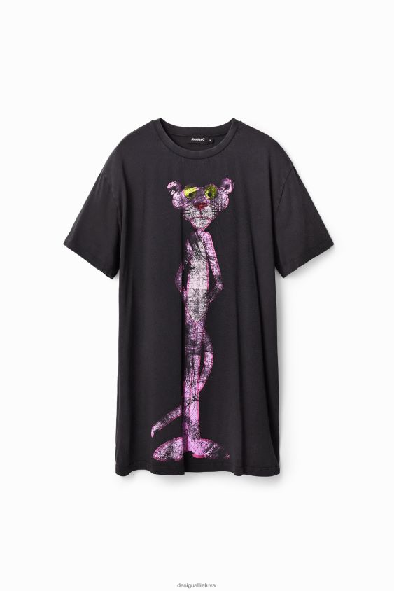 Desigual moterys Oversize rožinė pantera marškinėlių suknelė apranga S606BV127