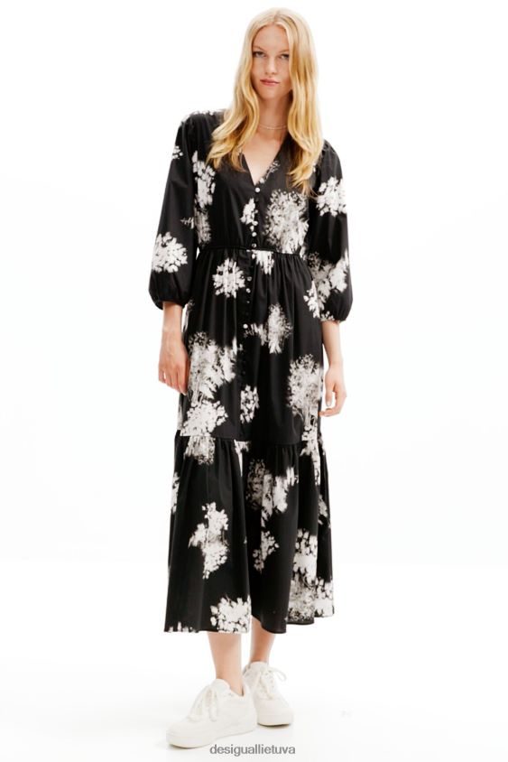 Desigual moterys gėlėta midi marškinėlių suknelė apranga S606BV139